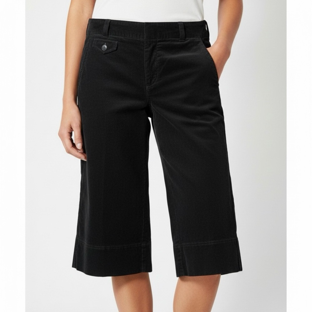 VINCE Black Corduroy Long 18” Bermuda Shorts 6